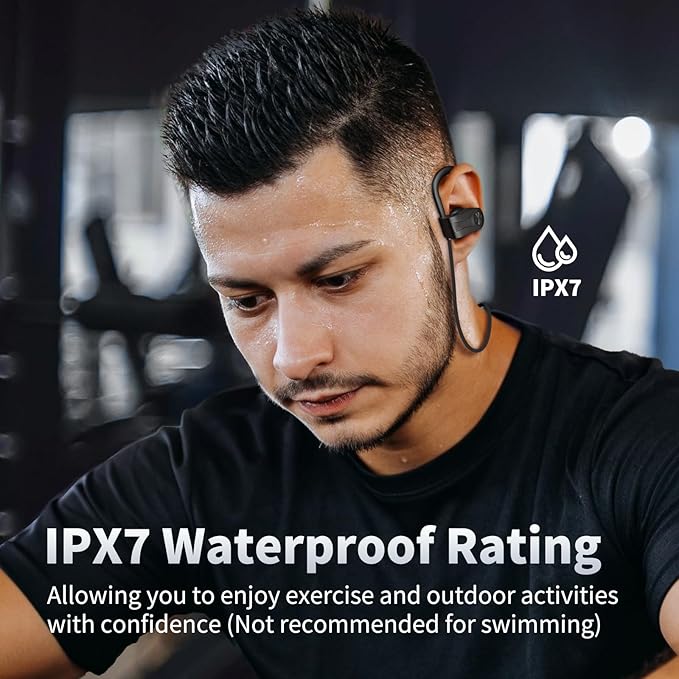 JOYWISE Bluetooth Headphones, Wireless Earbuds Bluetooth 5.3 Headphones with 16Hrs Playtime Stereo Bass Headsets, IPX7 Waterproof Running Earphones for Sports, Black-StrideForce Fitness