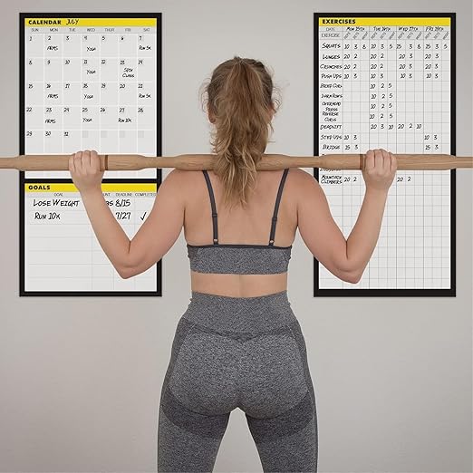 Dry Erase Workout Calendar Poster - Fitness Planner with To-Do List, Notes Section for Home Gym Tracking-StrideForce Fitness