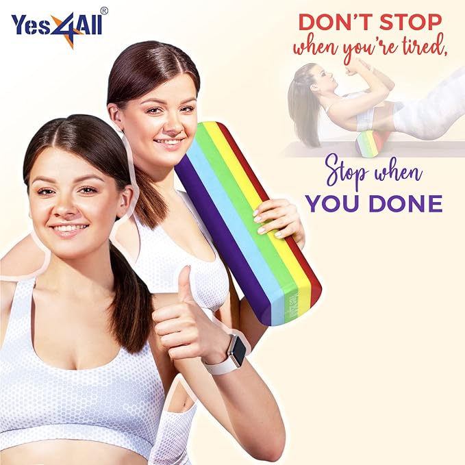 Yes4All EVA Firm Foam Rollers for Yoga & Pilates, Available in 12, 18, 24, 36 inch, Yoga Roller for Massage, Stretching, Core Strengthening-StrideForce Fitness