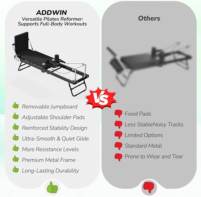 Pilates Reformer, Foldable Reformer Pilates Machine, Pilates Equipment for Home Women Use Gym Workout & Advanced and Beginners Users, Up to 400 lbs Weight Capacity Reformers-StrideForce Fitness