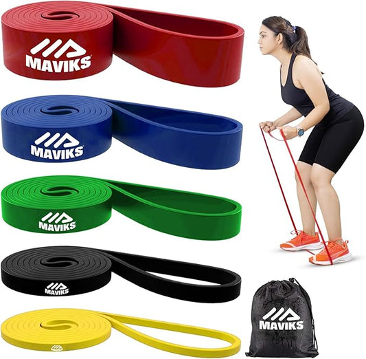 Exercise Resistance Bands for Working Out Set of 5 for Women and Men, Stretch Bands for Exercise, Physical Therapy, Arms Legs Workout, Stretching, Home Fitness-StrideForce Fitness