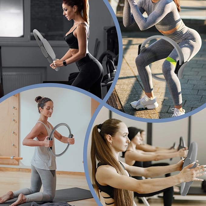 Pilates Ring Fitness Circle 14" Yoga Rings Magic Circle with Dual Padded Handles for Toning Arms, Thighs/Legs & Core,Home Exercise Equipment -StrideForce Fitness