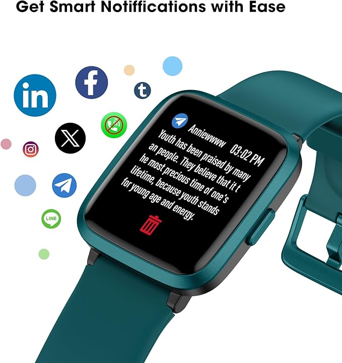Fitness Tracker Watch with Heart Rate Monitor 5ATM Waterproof