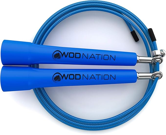 WOD Nation Adjustable Speed Jump Rope For Men, Women & Children - Blazing Fast Fitness Skipping Rope Perfect for Boxing, MMA, Endurance-StrideForce Fitness