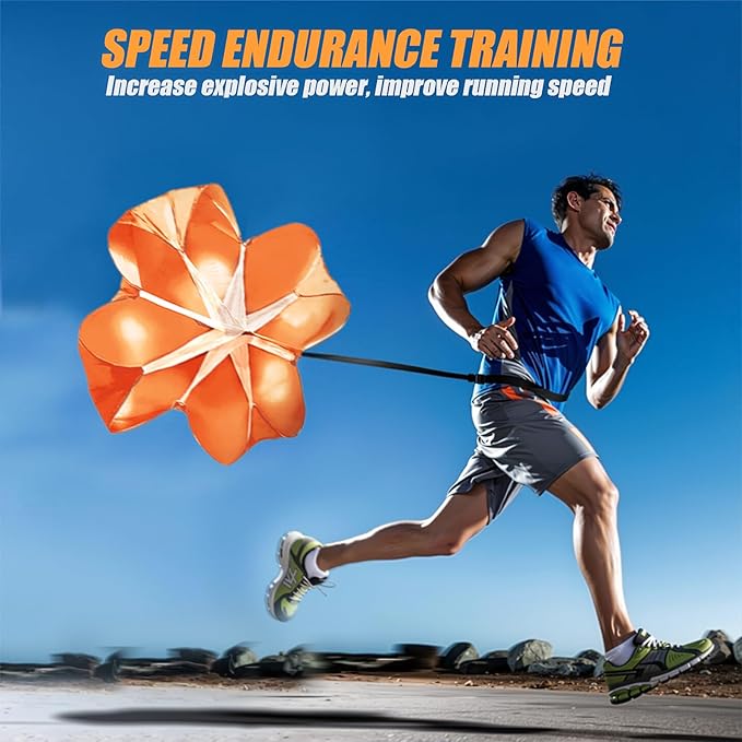 Running Speed Training, 56 inch Speed Drills Resistance Parachute Running Sprint Chute Soccer Football Sport Speed Training-StrideForce Fitness