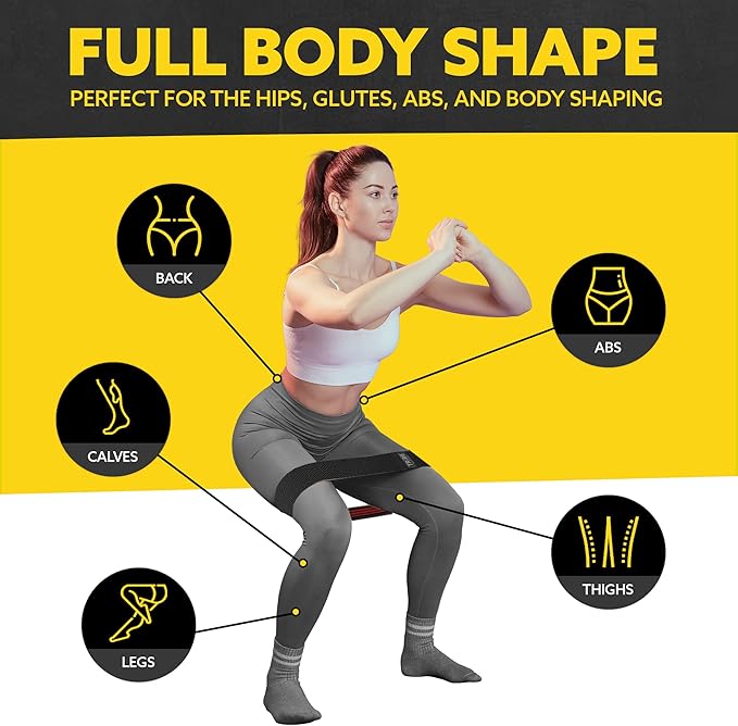 Fabric Resistance Bands for Legs - Workout Bands Resistance Bands for Men and Women - Booty Bands for Working Out - Exercise Bands Resistance Bands Set - Elastic Bands for Exercise-StrideForce Fitness