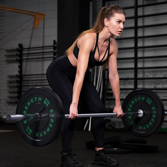 Olympic Rubber Bumper Weight Set - 2 Inch Barbell Plates for Home Gym Strength Training-StrideForce Fitness