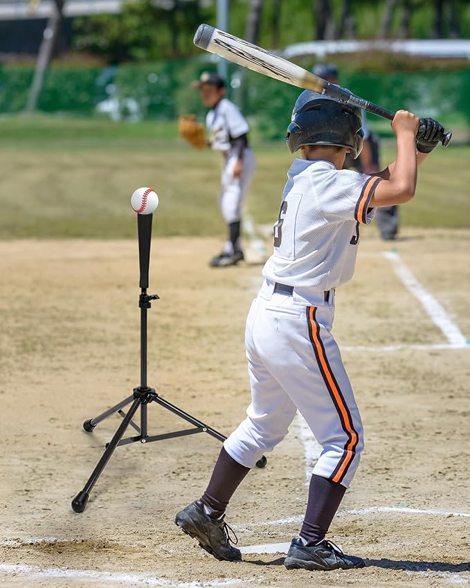 Gonex Baseball Softball Practice Hitting Batting Tripod Stand Rubber Tee Collapsible Portable with Carrying Bag-StrideForce Fitness