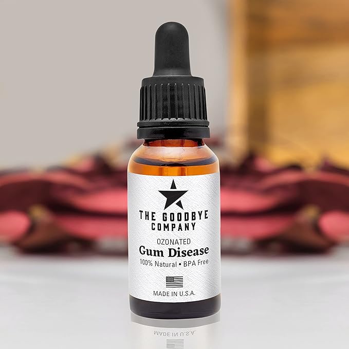The Goodbye Company Ozonated Gum Treatment Oil – Home Remedy for Periodontal Disease & Gingivitis Relief – 100% Pure Clove & Neem Essential Oils for Healthy Gums, Soothes Pain & Stops Bleeding – 15 ml