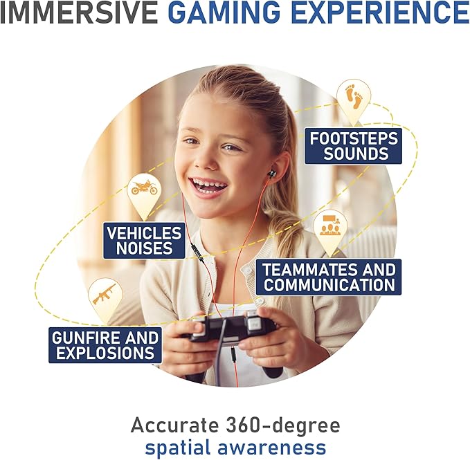 LUDOS Clamor Wired Earbuds in-Ear Headphones, 5 Years Warranty, Earphones with Microphone, Noise Isolating Ear Buds, Memory Foam for iPhone, Samsung, School Students, Kids, Women, Small Ears - Coral-StrideForce Fitness