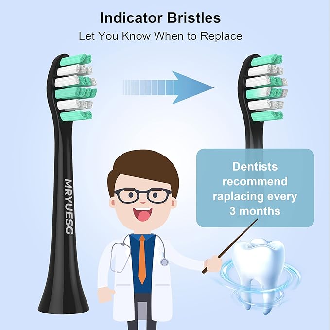 MRYUESG Replacement Heads Compatible with Philips Sonicare 10 Pack, 5 White + 5 Black, MRYUESG Electric Tooth-Brush Head for Phillips