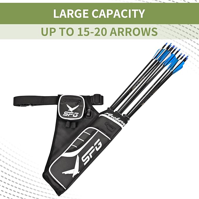 SPG Arrow Quiver Archery Hip Quiver, Durable Adjustable Waist Belt Three Arrows Tube for Arrow Storage Compound Bow Recurve Bow Accessories-StrideForce Fitness