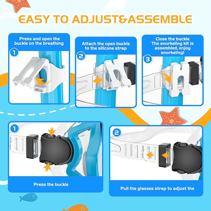 Snorkeling Gear, Dry Snorkel Set180° Panoramic Wide View,Anti-Fog Scuba Diving Mask, Professional Snorkeling Gear for Free Breathing, Swimming, Diving-StrideForce Fitness