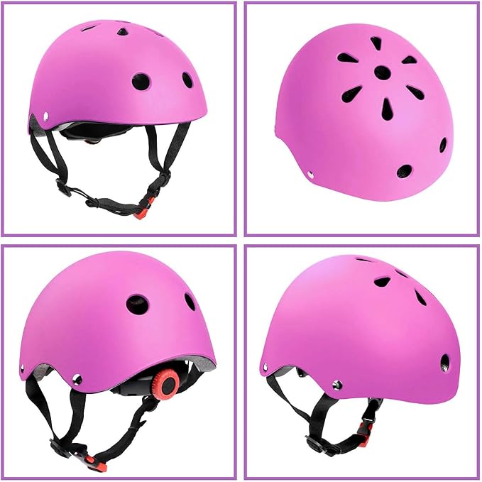 Adjustable Helmet for Ages 5-16 Kids Toddler Boys Girls Youth,Protective Gear with Elbow Knee Wrist Pads for Multi-Sports Skateboarding Bike Riding Scooter Inline skatings Longboard Roller Skate-StrideForce Fitness