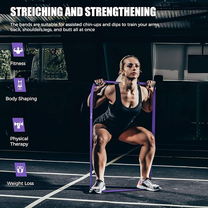 VEICK Resistance Bands for Working Out, Exercise Bands, Workout Bands, Pull Up Assistance Bands, Long Heavy Stretch Bands Set for Men and Women, Power Weight Gym at Home Fitness Equipment-StrideForce Fitness