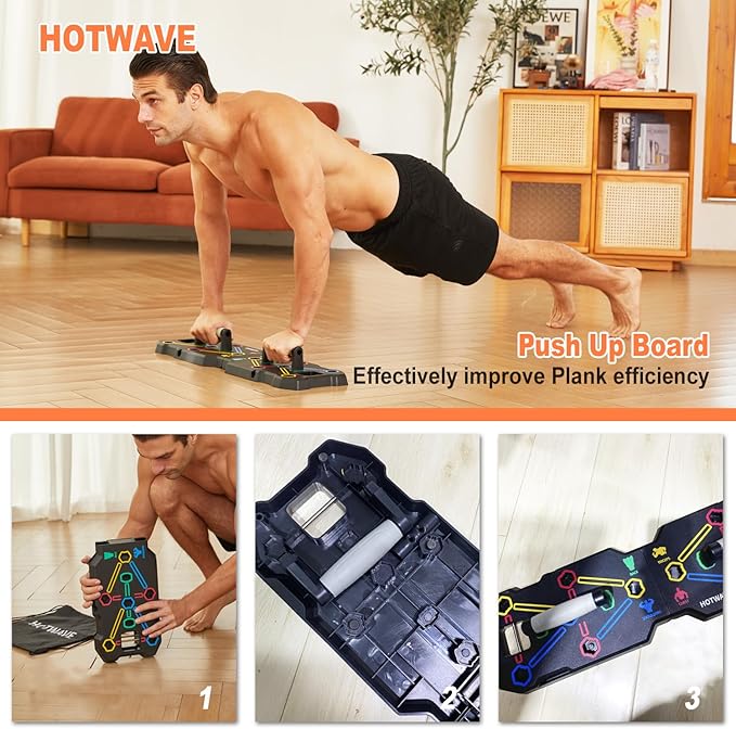 HOTWAVE Portable Workout Equipment with 20 Gym Accessories.Push