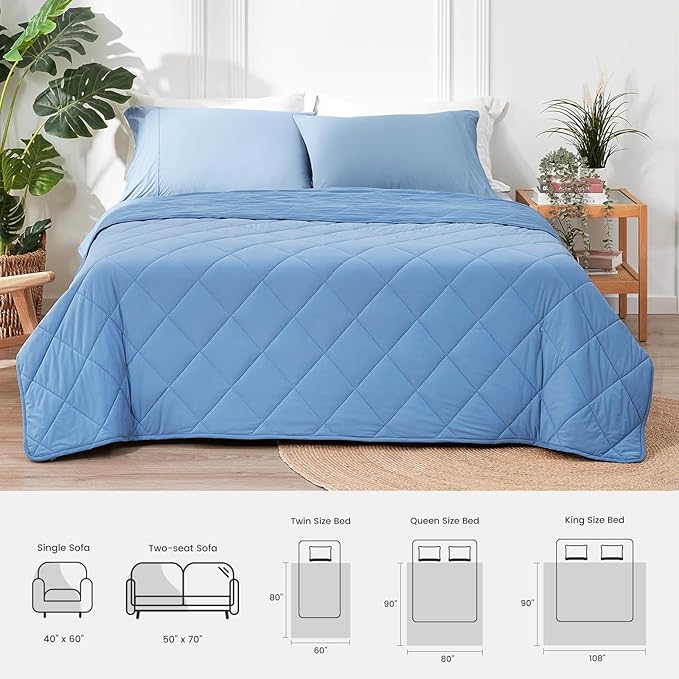 Cozy Bliss Cooling Blanket for Hot Sleepers, Q-Max 0.4 Cooling Comfort Queen Size, Cold Blankets for Night Sweats Sleeping, Ultra-Cool Lightweight Breathable Summer Blanket for Bed-StrideForce Fitness