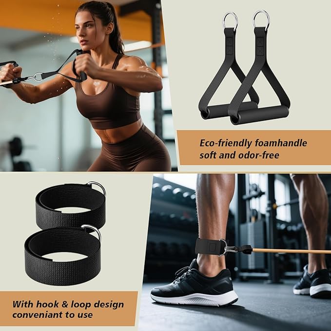 WHATAFIT Resistance Bands, Exercise Bands,Resistance Bands for Working Out, Work Out Bands with Handles for Men and Women Fitness, Strength Training Home Gym Equipment