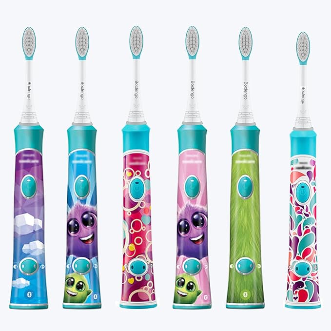 Kids Replacement Brush Heads for Philips Sonicare Kids Toothbrush Heads,for Phillips Sonicare HX6032/94, HX6340,HX6321,HX6330,HX6320, Standard Brush Head for Child 6-12 Boy Girl, 5 Pcs,Blue