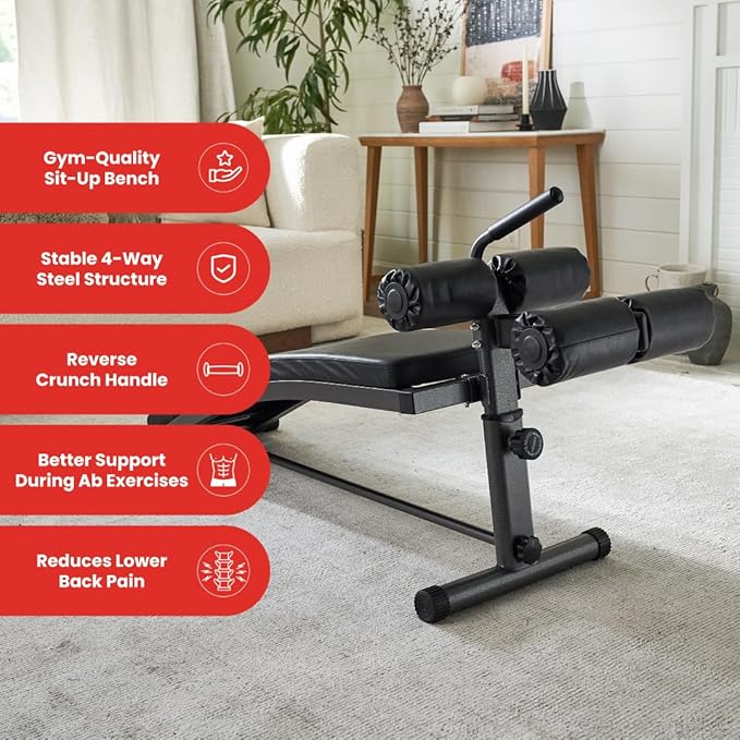 Finer Form Gym-Quality Sit Up Bench with Reverse
