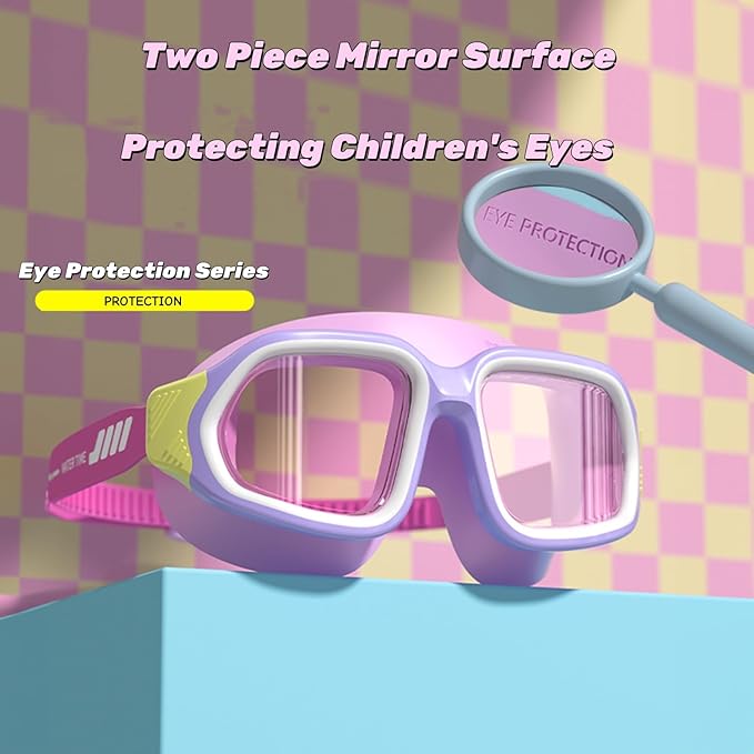 Kids Swim Goggles for Ages 4-12: Clear Vision, Wide View, No Leaks, Anti-Fog, UV Protection & Comfortable Fit-StrideForce Fitness