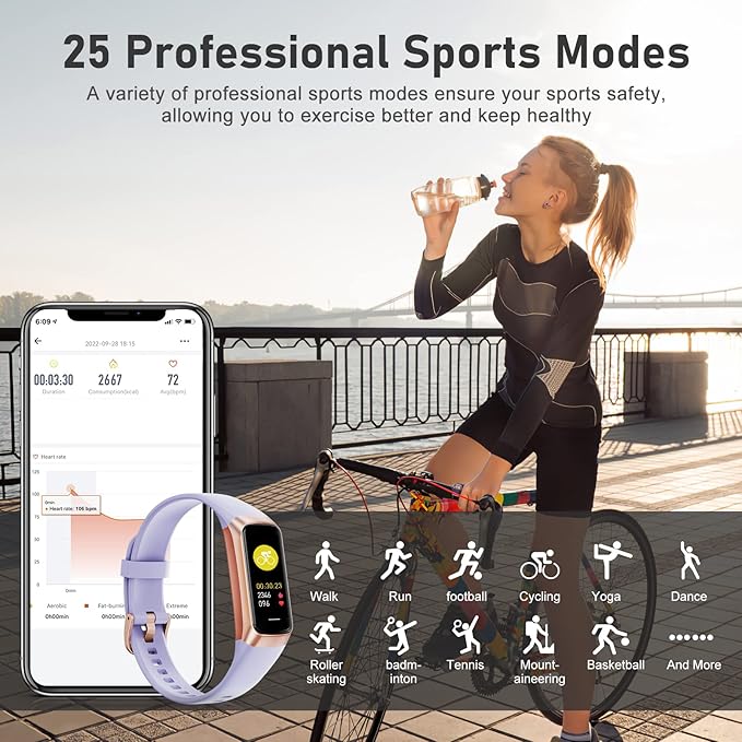 Fitness Tracker with Step Counter/Calories/Stopwatch Tracker,1.10''AMOLED Touch