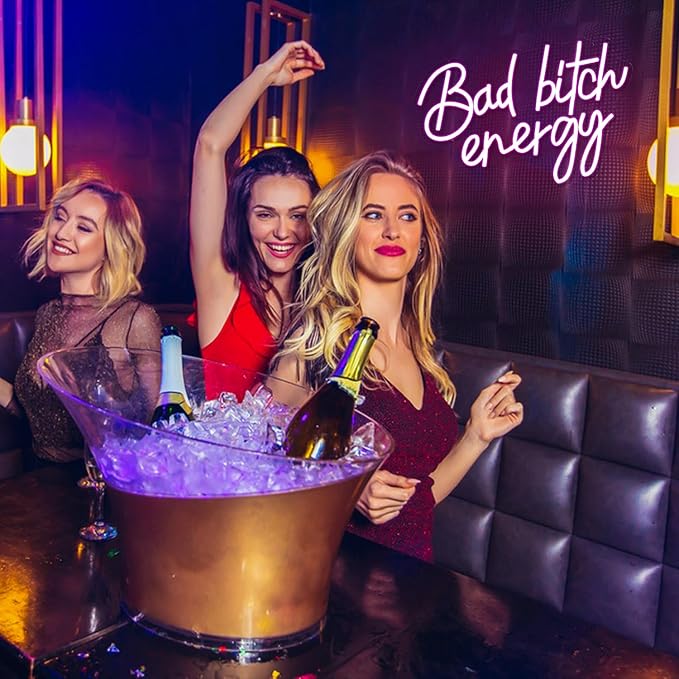 Bad Bitch Energy Neon Sign Pink Neon Light Letter LED Neon Signs for Wall Decor Lady Led Neon Lights for Bedroom Bar Dormitory Store Decortion-StrideForce Fitness