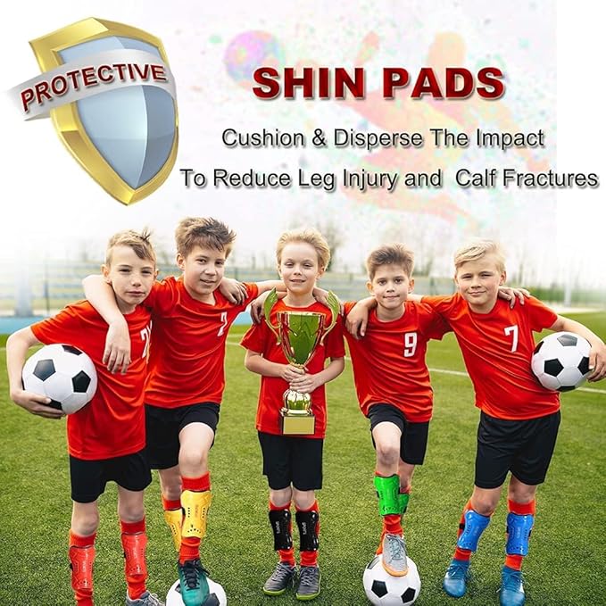Youth Soccer Shin Guards for Kids Shin Pads Child Calf Protective Gear Protective Soccer Equipment for Boys Girls Children 3-15 Years Old-StrideForce Fitness