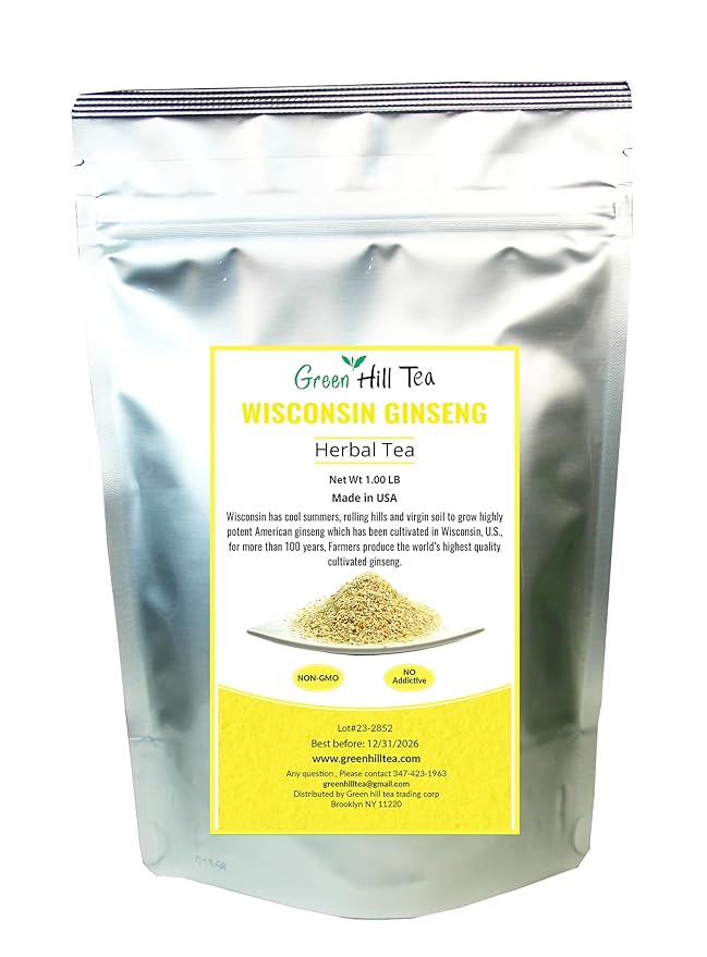 Genuine Wisconsin Ginseng Tea, A Refreshing Favourite Beverage for Athletes –1 LB Bag-StrideForce Fitness