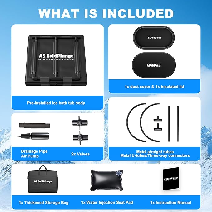 Ice Bath Chiller & Cold Plunge Tub Kit, 1/3HP Cold Plunge Chiller with External Pump & Filter, Upgraded XXL 148Gal Ice Pod, Cold Plunge Tub with Water Chiller for Cold Therapy Recovery-StrideForce Fitness