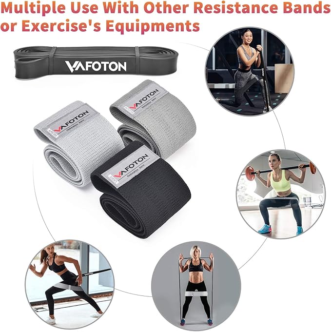 Booty Exercise Strap,Resistance Band Set for Women and Men,Home Gym Accessories,Non Slip Elastic Fabric Loop Equipment for Legs/Butt Training,Set of 4
