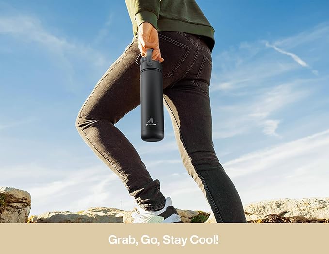 26 oz Insulated Water Bottle with 2-in-1 Straw and Spout Lid, Keep Cold 24H, Leak-Proof, Fits in Car Cup Holder, Stainless Steel Water Bottle for Sports, Gym, Travel, and School (Mousse)-StrideForce Fitness