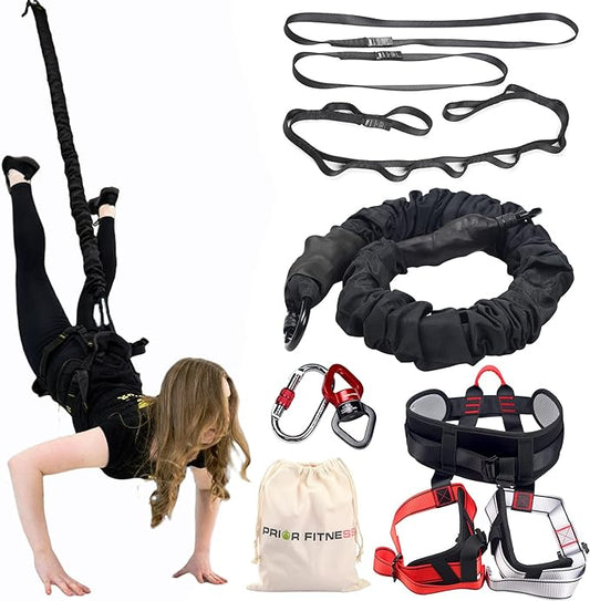 PRIOR FITNESS Bungee Fitness Set Yoga Bungee Cord Rope Resistance Air Dance Rope Exercise Fitness Home Gym Professional Training Equipment-StrideForce Fitness