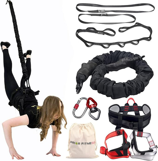 PRIOR FITNESS Bungee Fitness Set Yoga Bungee Cord Rope Resistance Air Dance Rope Exercise Fitness Home Gym Professional Training Equipment-StrideForce Fitness