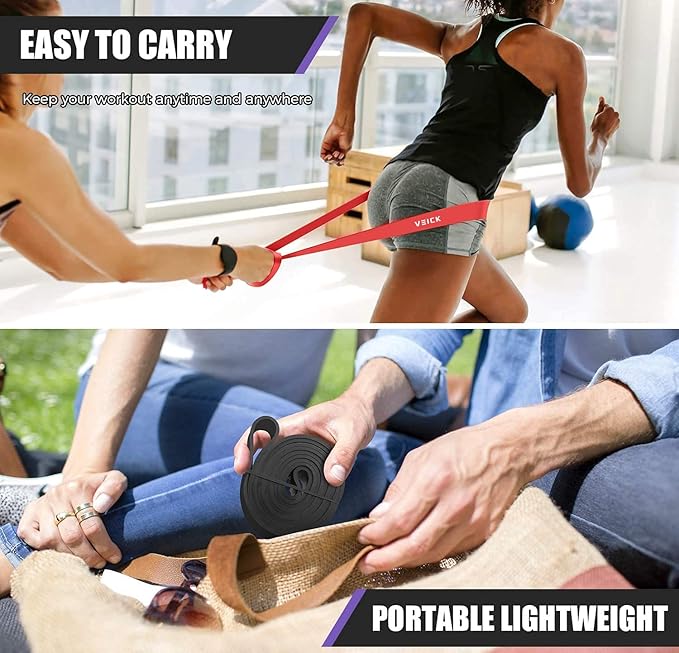 VEICK Resistance Bands for Working Out, Exercise Bands, Workout Bands, Pull Up Assistance Bands, Long Heavy Stretch Bands Set for Men and Women, Power Weight Gym at Home Fitness Equipment-StrideForce Fitness