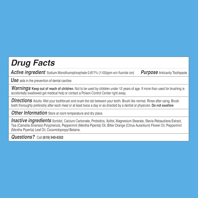 The Humble Co. Mint Toothpaste Tablets, 3 PK – Anticavity Fluoride Toothpaste Tablets with All Natural Ingredients, Dentist Developed Formula - Vegan, SLS Free, Plastic Free (Mint, 180 Count)