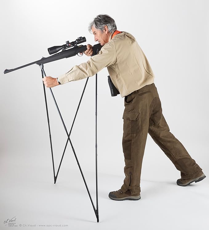 4 Stable Sticks® Essential 4 Points Bipod Shooting Sticks - Lightweight Aluminium, Extrem Stability for Hunting and Shooting, Foldable and transportable-StrideForce Fitness