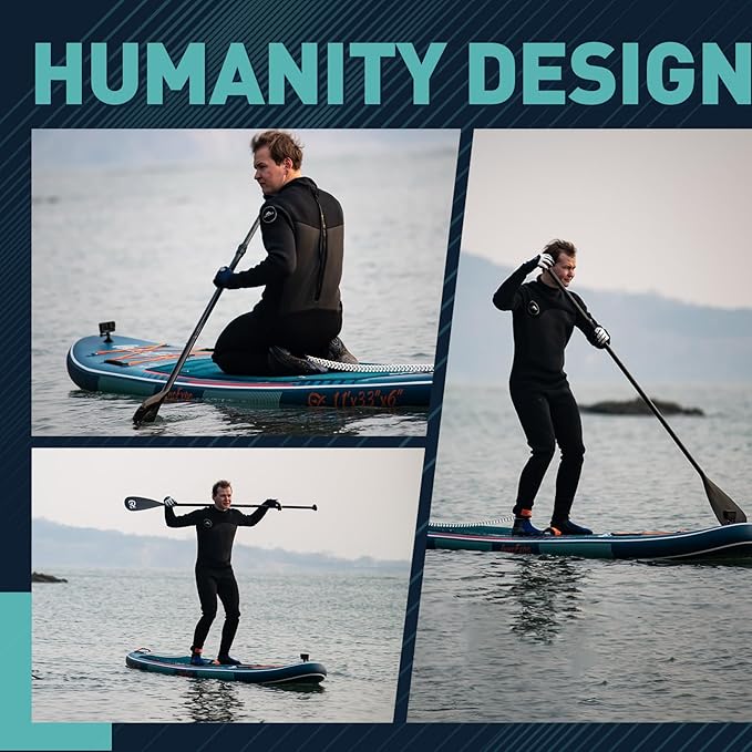 InnoExpo 11' Inflatable Stand Up Paddle Boards with Premium Accessories, Wide Stable SUP Paddle Board Design, Non-Slip Comfort Deck for Youth & Adults-StrideForce Fitness