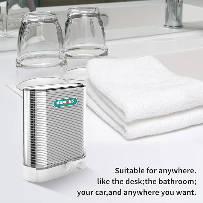 Dental Floss Picks Dispenser-308 Count Professional Cavity Resistant Flossers-LIAMOSS Automatic Pop Up Organiser Case-Intelligent Sealed Storage-Adults Best Dental Care Oral Tools