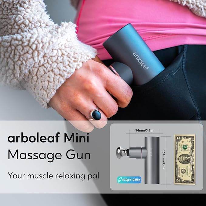 arboleaf Massage Gun Deep Tissue with Metal Head, Full-Metal Electric Portable Hand Held Massager Gun with Case for Back, Body Sore Muscles, Pain Relief, Gifts for Dad, Office, Home, Athletes-StrideForce Fitness