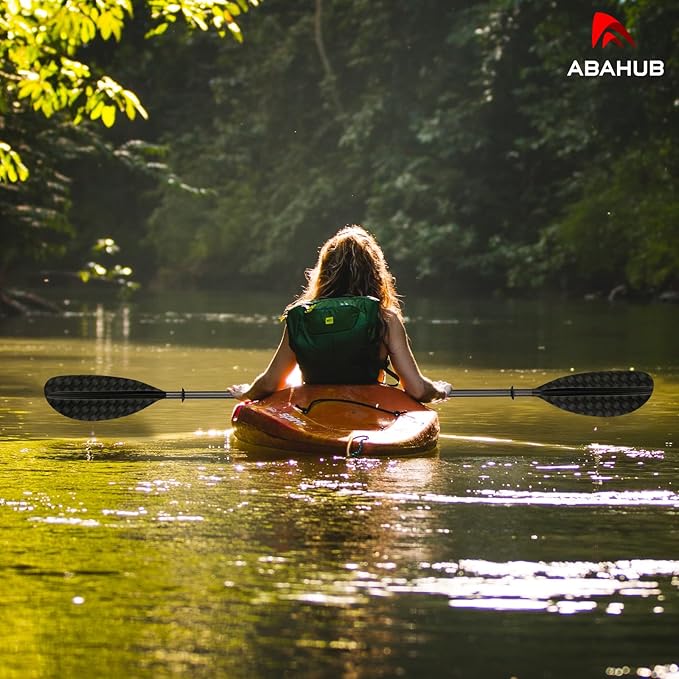 Abahub 1 x Carbon Kayak Paddles, 90.5 Inches Kayaking Oars for Boating, Canoeing with Free Paddle Leash, Carbon Fiber Shaft Black/Blue/Green/Orange/Yellow/White/Red Plastic Blades-StrideForce Fitness