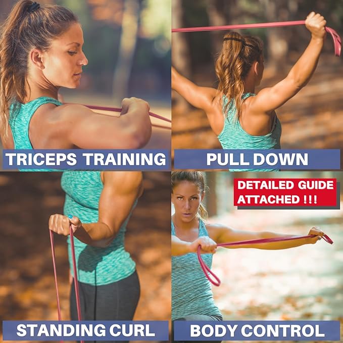 LEZER Resistance Bands - Pull Up Bands for Home Gym Fitness, Stretching, Physical Therapy & Training - Includes Instruction-StrideForce Fitness