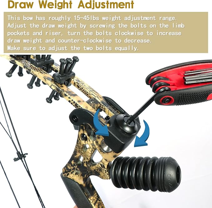 Youth Compound Bow Set 15-45 Lbs for Teens and Beginner, Package with Archery Hunting Equipment, Max Speed 260fps, Adjustable, Right Hand-StrideForce Fitness