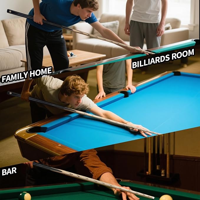 Kmise Pool Cue Sticks, 41"/57??58" Hardwood Pool Cue Set of 4/6/8, 13OZ/20OZ with 13/10 MM Brass Tips, Table Billiard Cue Stick for Bar, Home, Billiard Room-StrideForce Fitness