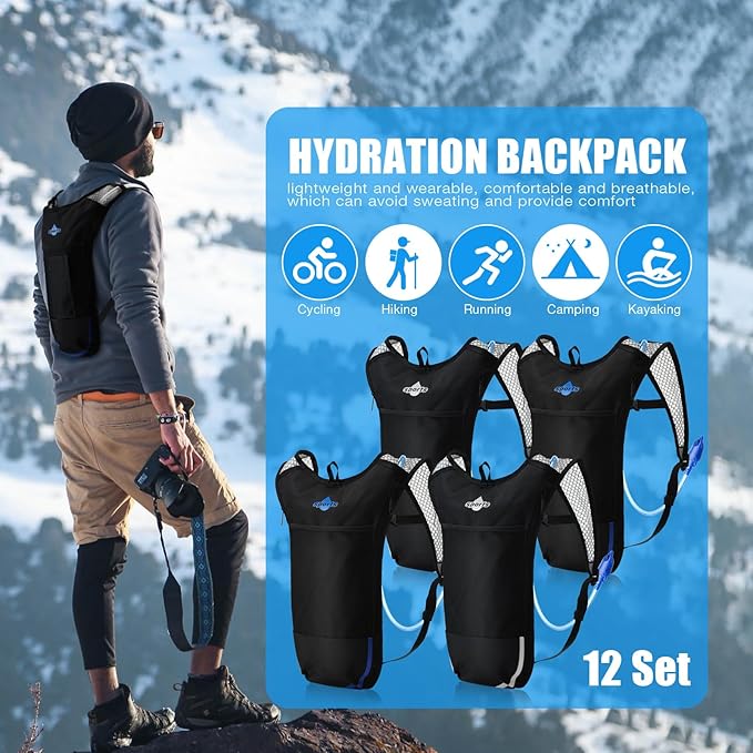 Sweetude Hydration Backpack Set with 2L Water Bladder for Men and Women Lightweight Water Pack for Cycling Biking Hiking Running Climbing-StrideForce Fitness