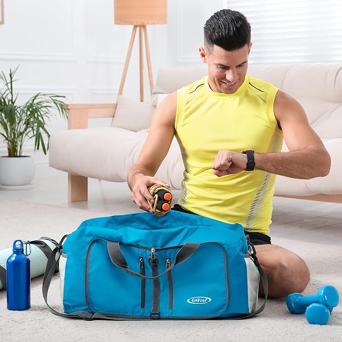 G4Free 40L/65L Foldable Duffel Bag, Water-Repellent Travel Backpack, Lightweight Carry Bag for Overnight Weekender Sports Men Women-StrideForce Fitness