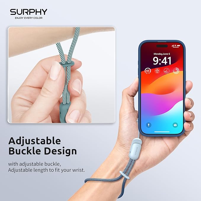 SURPHY 3 Pack Phone Wrist Strap with CellPhone Tether Tab, Cellphone Lanyard, Phone Strap with 2-Color Braided, Wrist Lanyard