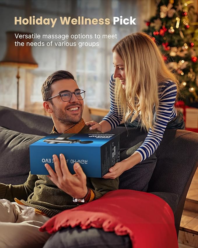 RENPHO Massage Gun Deep Tissue with 8-12mm Adjustable Amplitude Heavy-Duty, Percussion Professional Muscle Massager Gun with Portable Case for Athtetes & Home Use, Active EVO-StrideForce Fitness