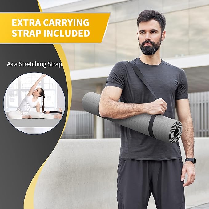 CAMBIVO Extra Wide Yoga Mat for Women and Men (72"/84"x 32"x 1/4") TPE Workout Mat, Non-slip Large Exercise Fitness Mat for Yoga, Pilates, Workout-StrideForce Fitness