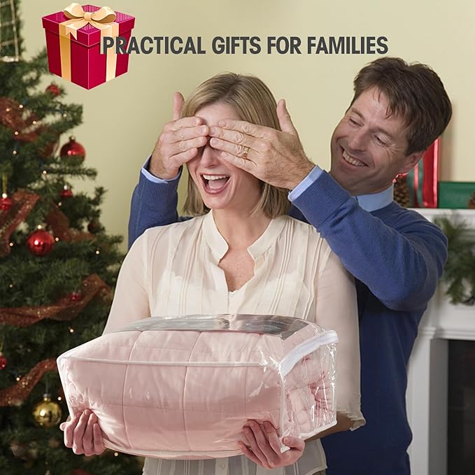 yescool Weighted Blanket for Adults (25 lbs, 88” x 104”, Pink) Cooling Heavy Blanket for Sleeping Perfect for 240-260 lbs, King Size Breathable Blanket with Premium Glass Bead-StrideForce Fitness